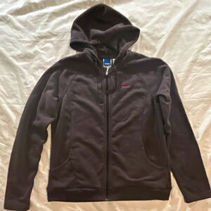 Reebok Women's Brown Fleece Full Zip Hoodie Logo Hooded Pockets Size L